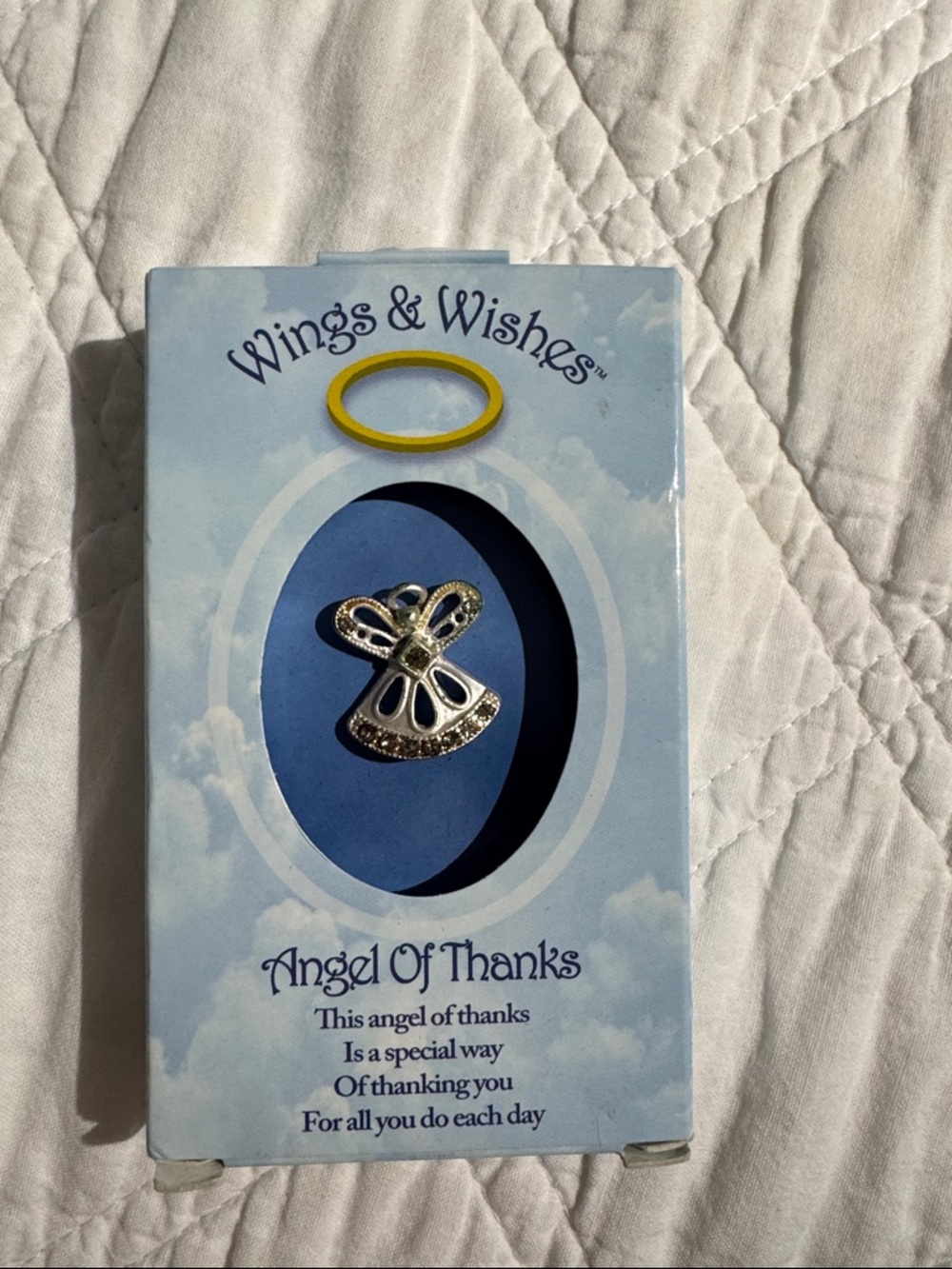 Wings & Wishes 'Angel of Thanks' Silver Angel Pin